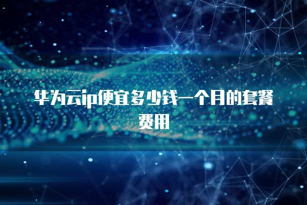 华为云ip便宜多少钱一个月的套餐费用