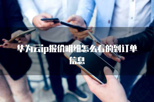 华为云ip报价明细怎么看的到订单信息