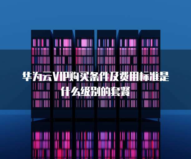 华为云VIP购买条件及费用标准是什么级别的套餐