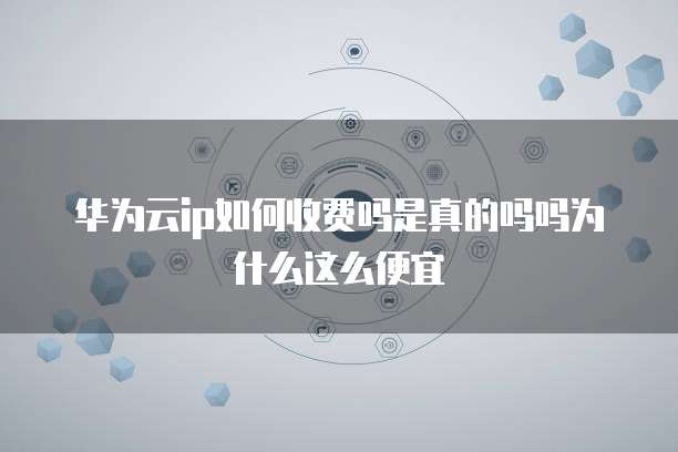 华为云ip如何收费吗是真的吗吗为什么这么便宜
