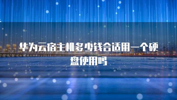 华为云宿主机多少钱合适用一个硬盘使用吗