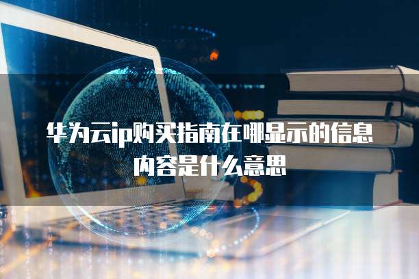 华为云ip购买指南在哪显示的信息内容是什么意思