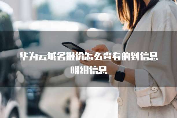 华为云域名报价怎么查看的到信息明细信息