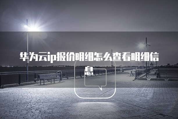 华为云ip报价明细怎么查看明细信息