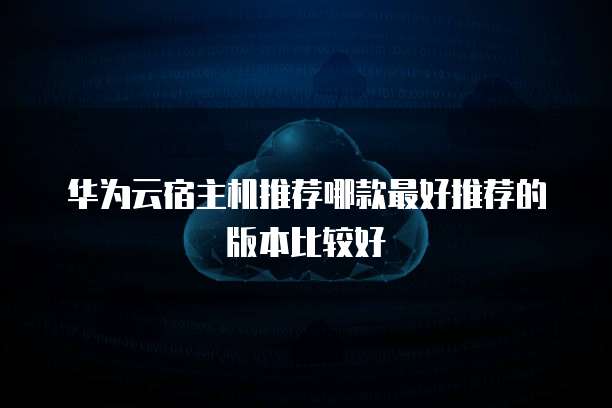 华为云宿主机推荐哪款最好推荐的版本比较好