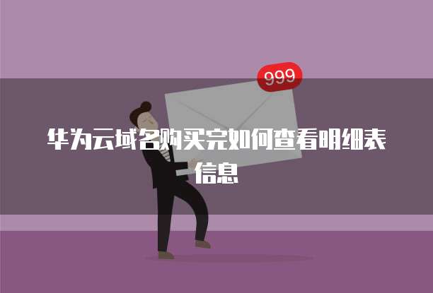 华为云域名购买完如何查看明细表信息