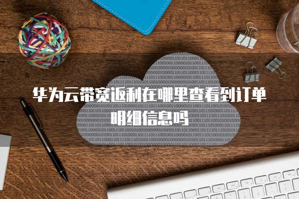 华为云带宽返利在哪里查看到订单明细信息吗