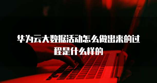 华为云大数据活动怎么做出来的过程是什么样的