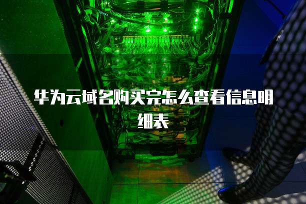 华为云域名购买完怎么查看信息明细表