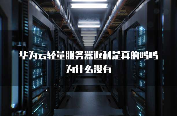 华为云轻量服务器返利是真的吗吗为什么没有