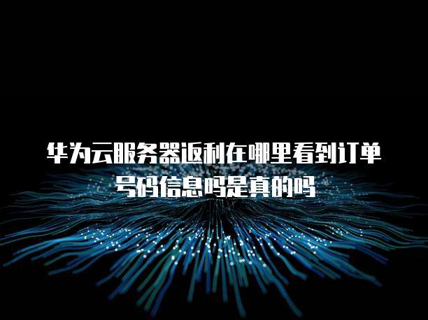 华为云服务器返利在哪里看到订单号码信息吗是真的吗