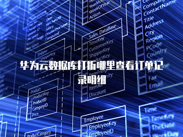 华为云数据库打折哪里查看订单记录明细