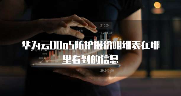 华为云DDoS防护报价明细表在哪里看到的信息