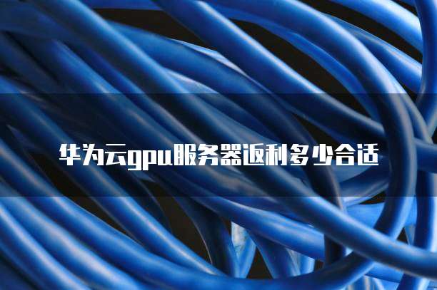 华为云gpu服务器返利多少合适