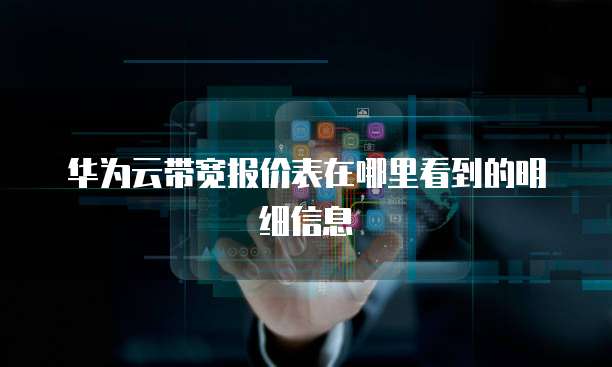 华为云带宽报价表在哪里看到的明细信息