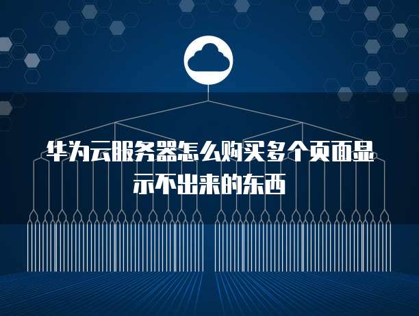 华为云服务器怎么购买多个页面显示不出来的东西