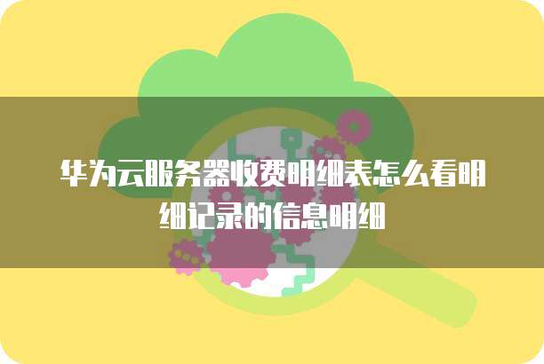 华为云服务器收费明细表怎么看明细记录的信息明细