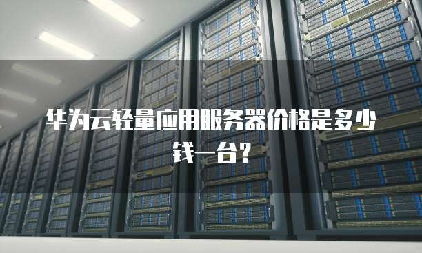 华为云轻量应用服务器价格是多少钱一台?