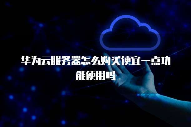 华为云服务器怎么购买便宜一点功能使用吗
