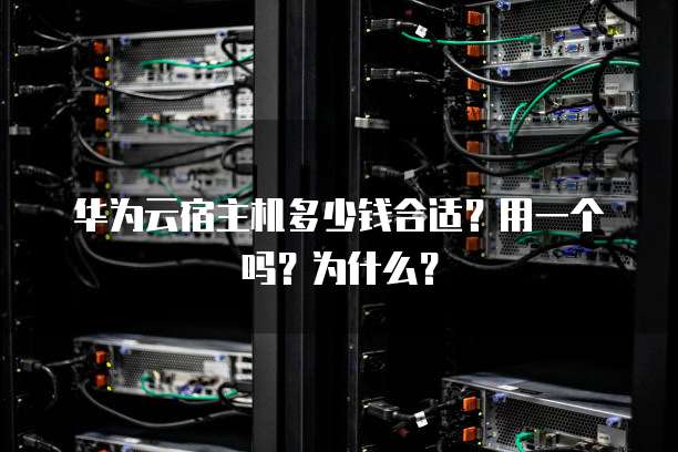 华为云宿主机多少钱合适?用一个吗?为什么?
