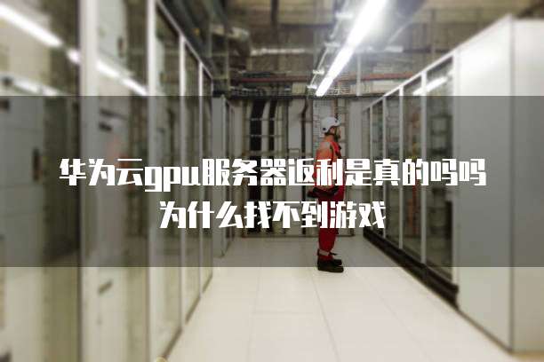 华为云gpu服务器返利是真的吗吗为什么找不到游戏