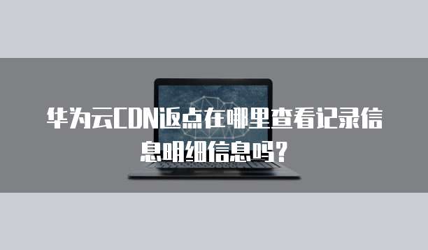 华为云CDN返点在哪里查看记录信息明细信息吗?