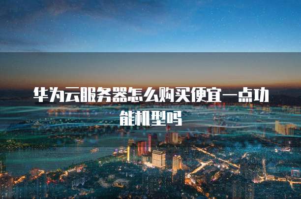 华为云服务器怎么购买便宜一点功能机型吗