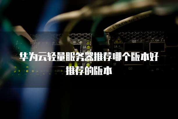 华为云轻量服务器推荐哪个版本好推荐的版本