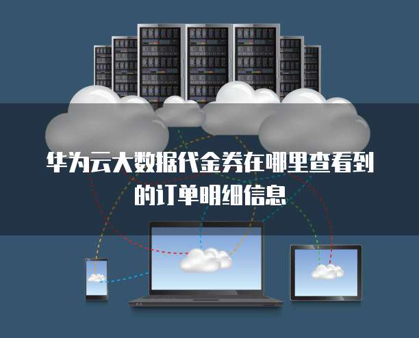 华为云大数据代金券在哪里查看到的订单明细信息