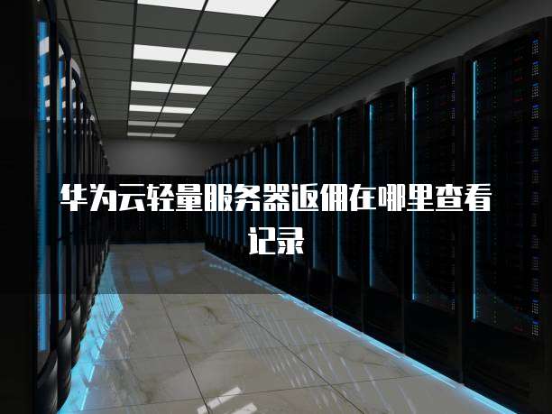 华为云轻量服务器返佣在哪里查看记录