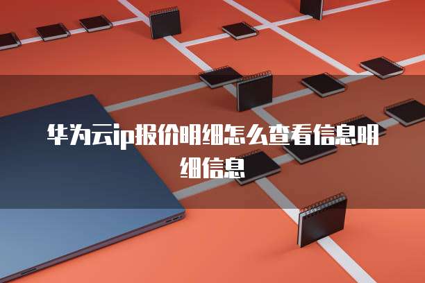 华为云ip报价明细怎么查看信息明细信息