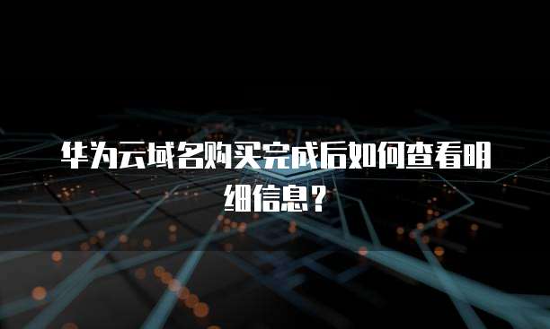 华为云域名购买完成后如何查看明细信息？