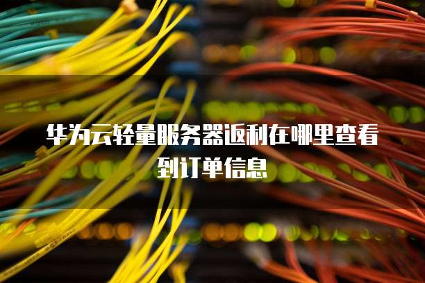 华为云轻量服务器返利在哪里查看到订单信息