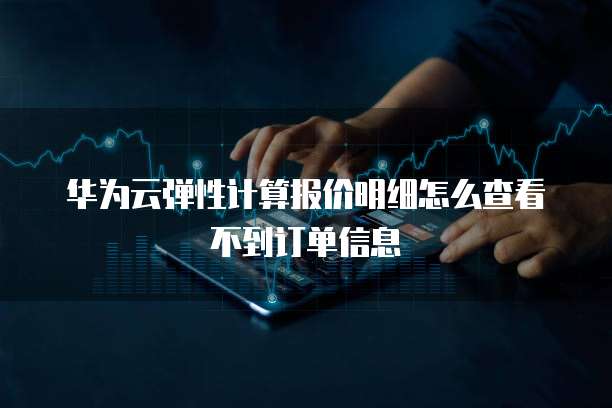 华为云弹性计算报价明细怎么查看不到订单信息