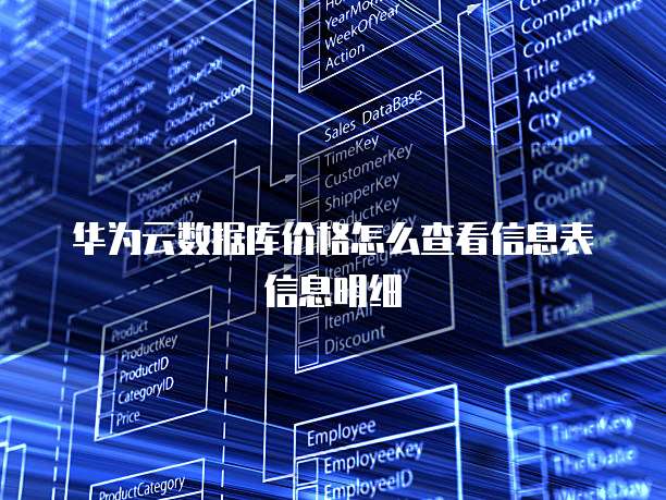华为云数据库价格怎么查看信息表信息明细