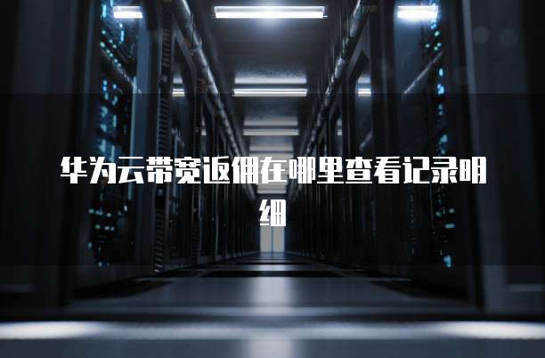 华为云带宽返佣在哪里查看记录明细
