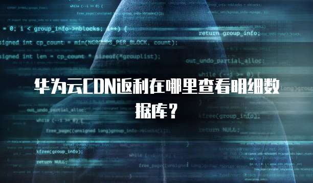 华为云CDN返利在哪里查看明细数据库?