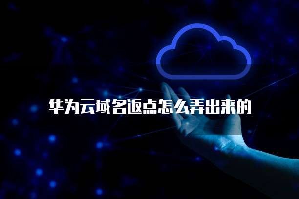 华为云域名返点怎么弄出来的