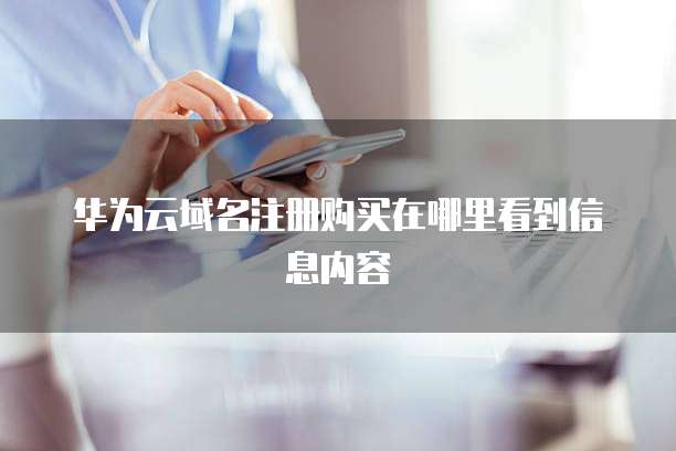 华为云域名注册购买在哪里看到信息内容