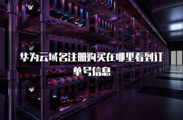 华为云域名注册购买在哪里看到订单号信息