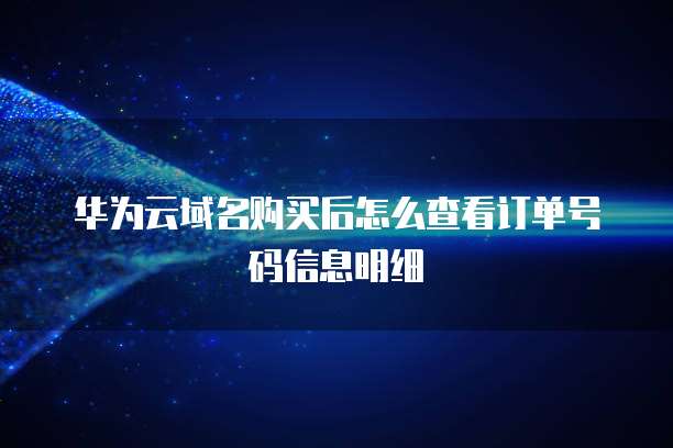 华为云域名购买后怎么查看订单号码信息明细