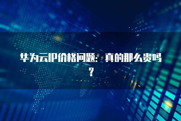 华为云IP价格问题：真的那么贵吗？