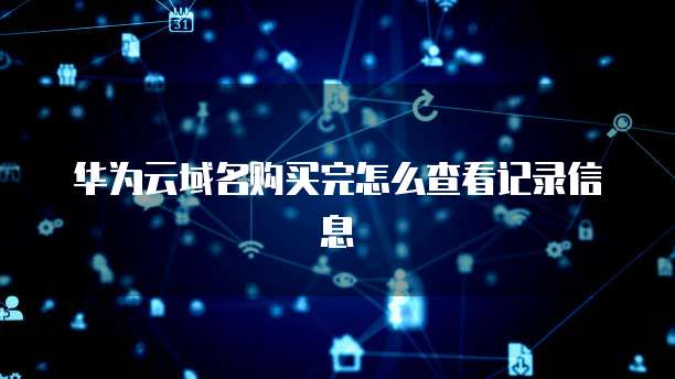 华为云域名购买完怎么查看记录信息
