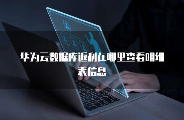 华为云数据库返利在哪里查看明细表信息