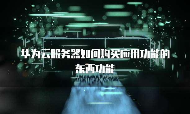华为云服务器如何购买应用功能的东西功能