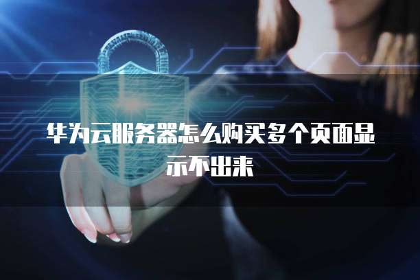 华为云服务器怎么购买多个页面显示不出来