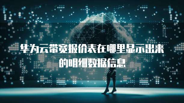 华为云带宽报价表在哪里显示出来的明细数据信息