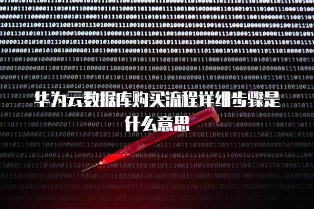 华为云数据库购买流程详细步骤是什么意思