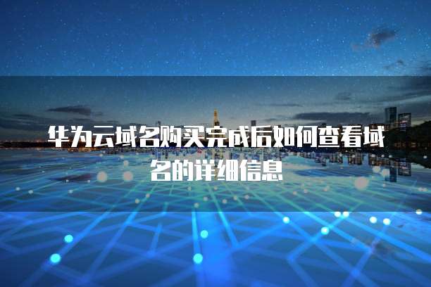 华为云域名购买完成后如何查看域名的详细信息