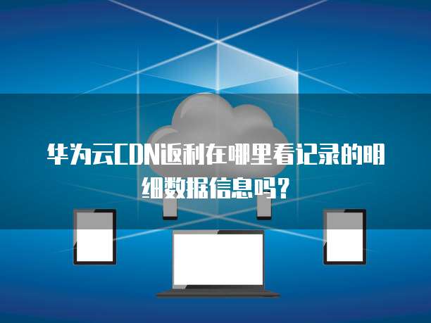 华为云CDN返利在哪里看记录的明细数据信息吗?